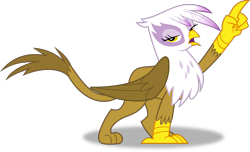 Size: 4000x2436 | Tagged: safe, artist:frownfactory, derpibooru import, gilda, griffon, the lost treasure of griffonstone, female, pointing, simple background, solo, transparent background, vector