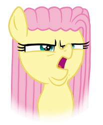 Size: 1164x1416 | Tagged: safe, artist:soobel, derpibooru import, fluttershy, pegasus, pony, alternate hairstyle, arin hanson face, bust, faic, female, fluttermop, full face view, mare, simple background, solo, transparent background