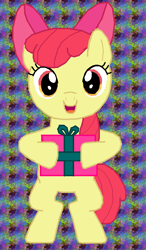 Size: 532x908 | Tagged: safe, artist:majkashinoda626, derpibooru import, apple bloom, earth pony, pony, bipedal, female, filly, foal, present