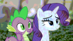 Size: 3840x2160 | Tagged: safe, artist:georgegarza01, derpibooru import, rarity, spike, animated, cute, female, gif, male, nuzzling, raribetes, shipping, sparity, spikabetes, straight