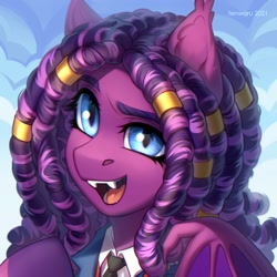 Size: 2000x2000 | Tagged: safe, artist:fenwaru, derpibooru import, oc, oc only, bat pony, pony, bat pony oc, dreadlocks, solo