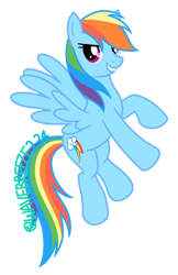 Size: 506x780 | Tagged: safe, artist:wavebreeze234, derpibooru import, rainbow dash, pegasus, pony, female, mare, signature, simple background, solo, transparent background, wings