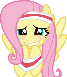 Size: 3000x3414 | Tagged: safe, artist:cloudyglow, derpibooru import, fluttershy, hurricane fluttershy, blushing, cute, shyabetes, simple background, solo, transparent background, vector