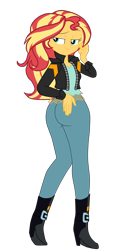 Size: 2254x4654 | Tagged: safe, artist:gmaplay, derpibooru import, sunset shimmer, equestria girls, boots, bunset shimmer, butt, seductive, seductive look, seductive pose, shoes, solo