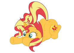 Size: 2700x1946 | Tagged: safe, artist:gmaplay, derpibooru import, sunset shimmer, pony, unicorn, bunset shimmer, butt, ears, eyelashes, face down ass up, female, floppy ears, horn, mare, plot, raised tail, simple background, solo, tail, transparent background