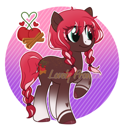 Size: 2000x2000 | Tagged: safe, artist:lovinglypromise, derpibooru import, oc, oc:cherry spice, earth pony, pony, female, mare, solo