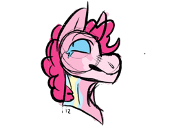 Size: 2048x1536 | Tagged: safe, artist:iizda, derpibooru import, pinkie pie, earth pony, pony, bust, female, mare, simple background, smiling, solo, transparent background