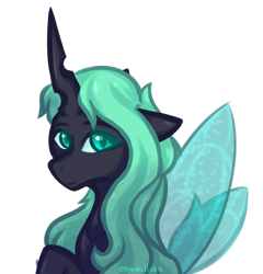Size: 3345x3489 | Tagged: safe, artist:mynillion, derpibooru import, oc, oc only, oc:mynillion, changeling, changeling queen, changeling oc, changeling queen oc, female, glowing, glowing eyes, mare, simple background, solo, spread wings, transparent background, wings