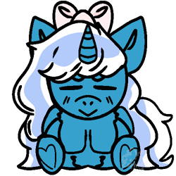 Size: 500x500 | Tagged: safe, artist:zaptraps, derpibooru import, oc, oc:fleurbelle, alicorn, alicorn oc, bow, chibi, eyes closed, female, hair bow, horn, mare, simple background, sitting, transparent background, wings