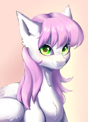 Size: 1280x1792 | Tagged: safe, artist:second-can, derpibooru import, oc, oc only, pegasus, pony, bust, looking at you, pink mane, portrait, simple background, smiling, smiling at you, solo