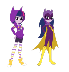 Size: 668x696 | Tagged: safe, artist:sunmint234, derpibooru import, twilight sparkle, equestria girls, batgirl, clothes, dc superhero girls, eye, eyes, female, hero, hoodie, jacket, looking at you, shoes, simple background, socks, solo, striped socks, tara strong, transparent background, voice actor joke