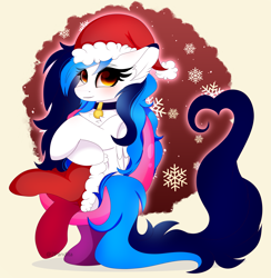 Size: 5069x5201 | Tagged: safe, artist:2pandita, derpibooru import, oc, pegasus, pony, absurd resolution, christmas, clothes, female, hat, holiday, mare, santa hat, socks, solo