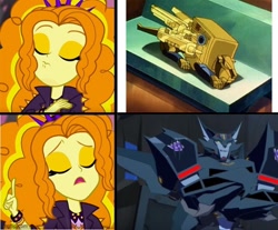 Size: 602x499 | Tagged: safe, derpibooru import, adagio dazzle, better together, equestria girls, sunset's backstage pass!, imgflip, meme, photo, steeljaw, transformers, transformers generation 1, transformers robots in disguise (2015)