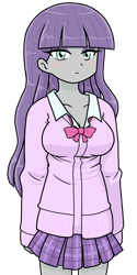 Size: 386x771 | Tagged: safe, artist:batipin, derpibooru import, maud pie, equestria girls, breasts, clothes, school uniform, simple background, skirt, transparent background