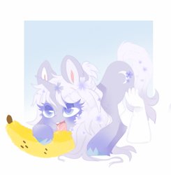 Size: 5557x5682 | Tagged: safe, artist:sorasku, derpibooru import, oc, pony, unicorn, absurd resolution, banana, female, food, mare, solo