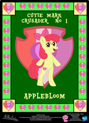 Size: 2733x3798 | Tagged: safe, artist:strykarispeeder, derpibooru import, apple bloom, earth pony, pony, 1, bipedal, female, filly, foal, open mouth, solo, text