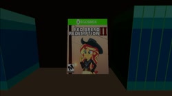 Size: 1024x575 | Tagged: safe, artist:undeadponysoldier, sunset shimmer, equestria girls, 3d, box art, bread, cowboy hat, eating, esrb, female, game rating, gmod, hat, parody, pun, punny name, rated m, red dead redemption, red dead redemption 2, solo, video game, xbox