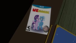 Size: 1024x575 | Tagged: safe, artist:undeadponysoldier, starlight glimmer, trixie, pony, unicorn, bipedal, box art, duo, esrb, female, game rating, gmod, mare, parody, rated t, video game, wii music, wii u