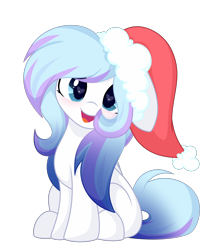 Size: 3080x3631 | Tagged: safe, artist:takan0, derpibooru import, oc, oc only, earth pony, pony, christmas, cute, female, hat, heart eyes, holiday, looking at you, mare, ocbetes, open mouth, open smile, santa hat, simple background, smiling, smiling at you, solo, transparent background, wingding eyes