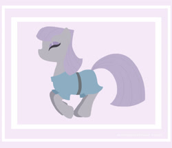 Size: 1178x1012 | Tagged: safe, artist:rlynn-art, artist:sketchysketchiness, derpibooru import, maud pie, earth pony, pony, eyes closed, female, mare, pronking, simple background, solo