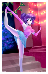Size: 2654x4100 | Tagged: safe, artist:xjenn9, derpibooru import, rarity, equestria girls, ballerina, blushing, clothes, commission, cyrillic, female, females only, leotard, new year, russian, solo, solo female, ych example