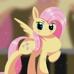 Size: 1080x1080 | Tagged: safe, artist:杏银花开, derpibooru import, fluttershy, pegasus, cute, daaaaaaaaaaaw, looking at you, shyabetes