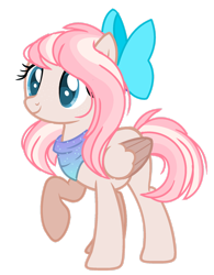Size: 1280x1644 | Tagged: safe, artist:venomous-cookietwt, derpibooru import, oc, pegasus, pony, base used, bow, colored wings, female, hair bow, mare, raised hoof, raised leg, simple background, solo, transparent background, two toned wings, wings