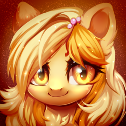 Size: 500x500 | Tagged: safe, artist:cabbage-arts, derpibooru import, oc, oc only, oc:honey cakes, pony, bust, female, mare, portrait, smiling, solo