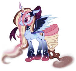 Size: 2479x2319 | Tagged: safe, artist:khimi-chan, derpibooru import, oc, oc only, oc:neigh-apolitan, changeling, changeling queen, pony, changeling queen oc, changelingified, female, simple background, solo, species swap, transparent background