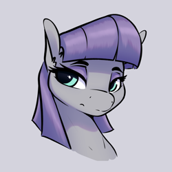 Size: 3200x3200 | Tagged: safe, artist:aquaticvibes, derpibooru import, maud pie, earth pony, pony, bust, female, looking sideways, mare, portrait, simple background, solo, white background