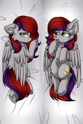 Size: 3000x4500 | Tagged: safe, artist:brokenwings2811, derpibooru import, oc, oc only, oc:evening prose, pegasus, pony, body pillow, dakimakura cover, female, freckles, jewelry, mare, necklace, pearl necklace