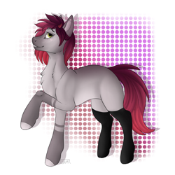 Size: 1500x1500 | Tagged: safe, artist:galaxylatte, derpibooru import, oc, artfight, cel shading, clothes, female, hair, hooves, mane, shading, socks, solo, teeth