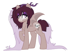 Size: 1000x733 | Tagged: safe, artist:necrophilifox, derpibooru import, oc, oc only, bat pony, pony, antlers, base used, bat pony oc, bat wings, female, mare, raised hoof, raised leg, simple background, solo, transparent background, wings