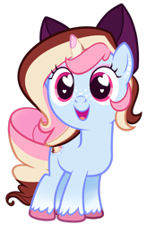 Size: 1984x3024 | Tagged: safe, artist:khimi-chan, derpibooru import, oc, oc only, oc:neigh-apolitan, unicorn, base used, bow, female, filly, foal, freckles, hair bow, heart eyes, horn, mare, simple background, smiling, transparent background, unicorn oc, unshorn fetlocks, wingding eyes