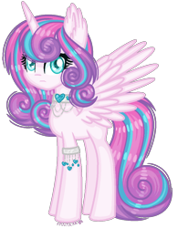 Size: 816x1046 | Tagged: safe, artist:fantarianna, derpibooru import, princess flurry heart, alicorn, pony, choker, ear fluff, ears, eyelashes, female, frown, horn, mare, older, older flurry heart, simple background, solo, transparent background, wings