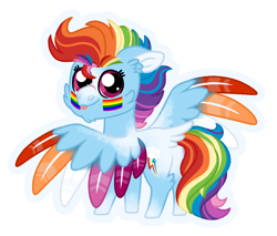 Size: 1986x1689 | Tagged: safe, artist:queenderpyturtle, derpibooru import, rainbow dash, pony, chibi, colored wings, multicolored wings, pride, pride flag, simple background, solo, transparent background, wings