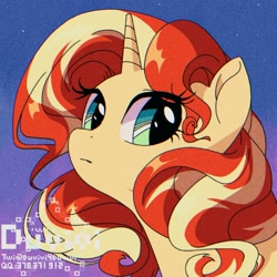 Size: 2000x2000 | Tagged: safe, artist:duvivi, derpibooru import, sunset shimmer, pony, unicorn, female, high res, looking at you, mare, solo