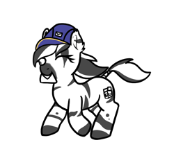 Size: 649x583 | Tagged: safe, artist:neuro, oc, oc only, oc:amazon prime, zebra, female, hat, letter, mare, mouth hold, running, simple background, solo, tail wrap, transparent background, zebra oc