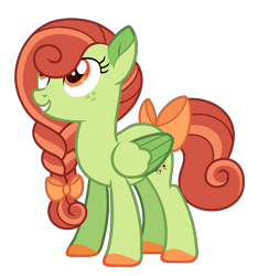 Size: 1500x1600 | Tagged: safe, artist:strawberry-spritz, derpibooru import, oc, pegasus, pony, base used, bow, colored hooves, female, freckles, mare, offspring, parent:big macintosh, parent:fluttershy, parents:fluttermac, simple background, solo, tail, tail bow, transparent background