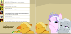 Size: 1802x878 | Tagged: safe, artist:askmerriweatherauthor, derpibooru import, diamond tiara, silver spoon, oc, oc:meadow lark (ask merriweather), pony, ask merriweather