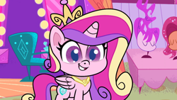 Size: 1920x1080 | Tagged: safe, derpibooru import, screencap, princess cadance, alicorn, pony, my little pony: pony life, what goes updo, spoiler:pony life s02e17, solo