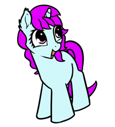 Size: 544x598 | Tagged: safe, artist:neuro, oc, oc only, oc:blooming corals, pony, unicorn, female, horn, mare, open mouth, simple background, solo, transparent background, unicorn oc