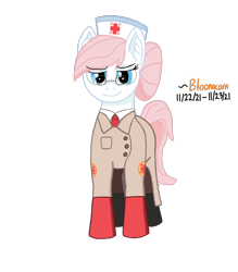 Size: 1400x1600 | Tagged: safe, artist:bloonacorn, ponerpics import, nurse redheart, earth pony, pony, female, mare, simple background, solo, team fortress 2, transparent background
