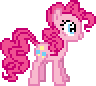 Size: 96x86 | Tagged: safe, artist:deathpwny, derpibooru import, pinkie pie, earth pony, pony, animated, cute, desktop ponies, gif, pixel art, simple background, smiling, solo, sprite, standing, transparent background