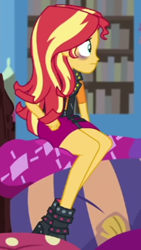 Size: 300x532 | Tagged: safe, derpibooru import, screencap, sunset shimmer, equestria girls, equestria girls series, holidays unwrapped, spoiler:eqg series (season 2), blizzard or bust, cropped, solo