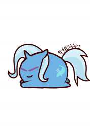 Size: 1000x1414 | Tagged: safe, artist:1395088159, derpibooru import, part of a set, trixie, pony, unicorn, chubbie, eyes closed, female, simple background, solo, white background