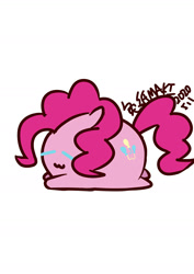 Size: 1000x1414 | Tagged: safe, artist:1395088159, derpibooru import, part of a set, pinkie pie, earth pony, pony, :3, chubbie, eyes closed, female, lying, ponyloaf, prone, simple background, solo, white background