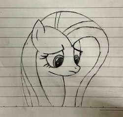 Size: 2228x2120 | Tagged: safe, artist:joenoba, derpibooru import, fluttershy, pony, lined paper, solo