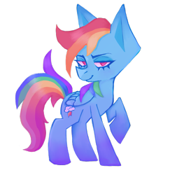 Size: 895x919 | Tagged: safe, artist:tayahwashere, derpibooru import, rainbow dash, pegasus, pony, female, lidded eyes, looking at you, mare, simple background, solo, transparent background