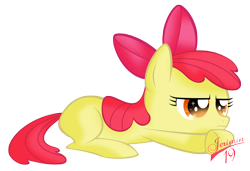 Size: 2638x1803 | Tagged: safe, artist:jerimin19, derpibooru import, apple bloom, earth pony, pony, bored, female, filly, foal, simple background, solo, transparent background